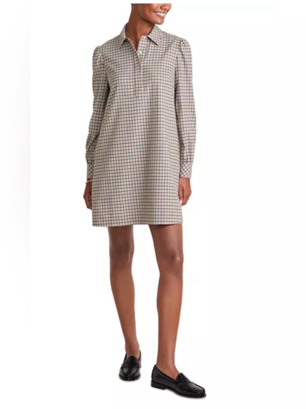 NWT Vineyard Vines Popover Quinn Plaid Brown Preppy Dress XXL